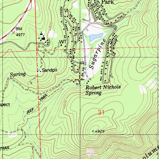 Topographic Map of Robert Nichols Spring, CA