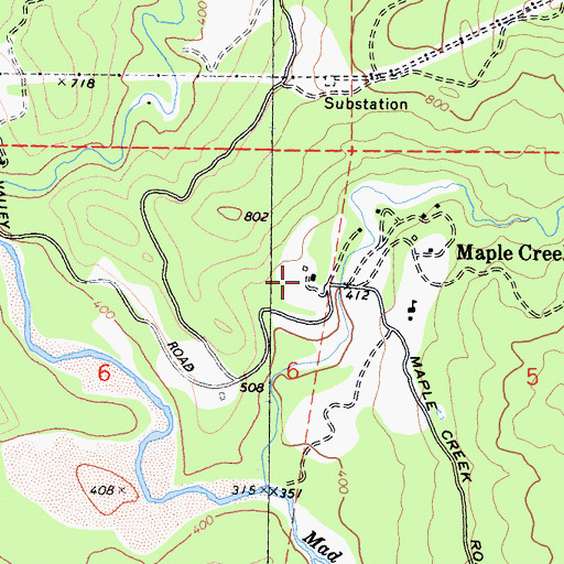 Topographic Map of Beckstine Ranch, CA