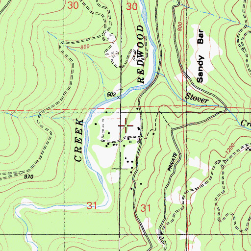 Topographic Map of Cookson Ranch, CA
