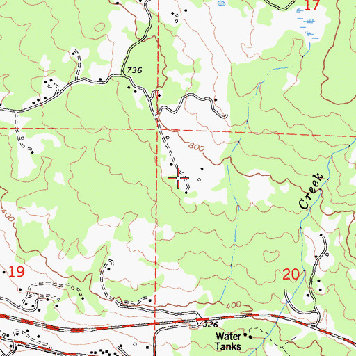 Topographic Map of Crawford Ranch, CA