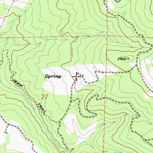 Topographic Map of Kerr Ranch (historical), CA