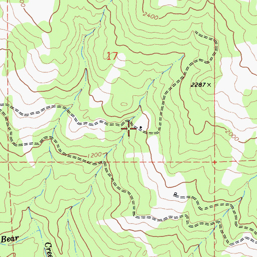 Topographic Map of Hemphill Ranch, CA