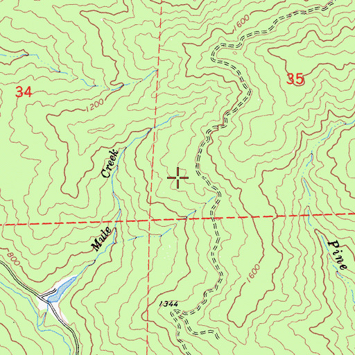 Topographic Map of Northern Redwood Camp (historical), CA