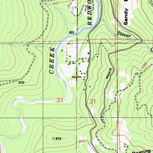 Topographic Map of Ray Hurd Ranch, CA