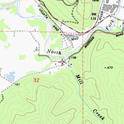 Topographic Map of Riverside, CA