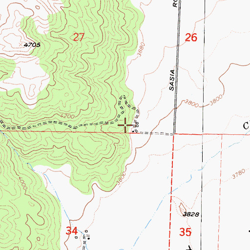 Topographic Map of Brodines Ranch, CA