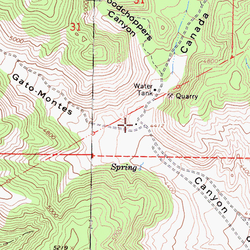 Topographic Map of Cluff Ranch, CA