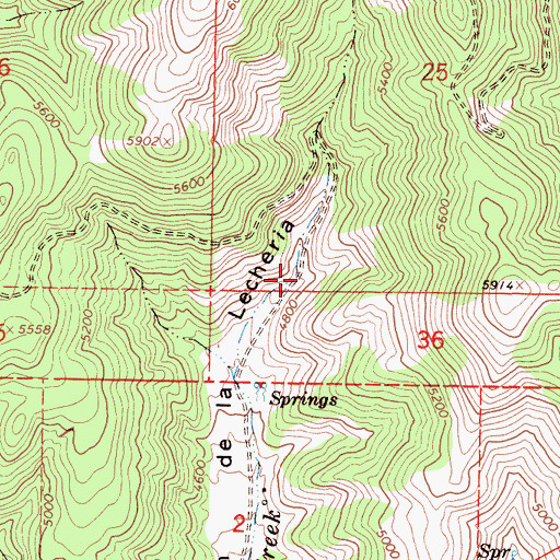 Topographic Map of Sauls Ranch (historical), CA