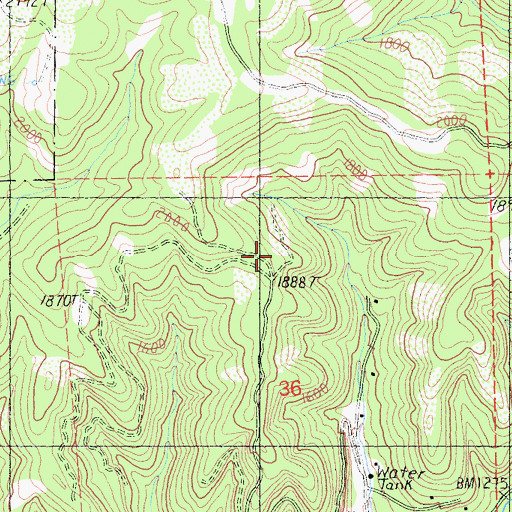 Topographic Map of Shasta County, CA