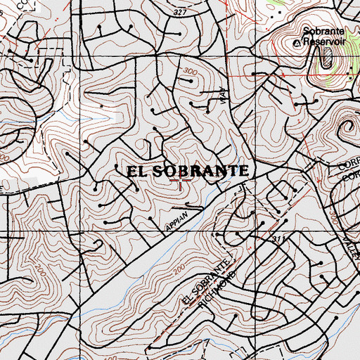 Topographic Map of Bethel Christian Academy, CA