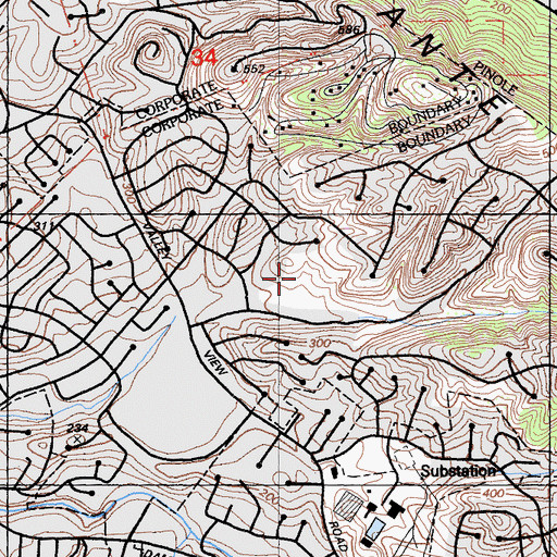 Topographic Map of La Moine Valley View Park, CA