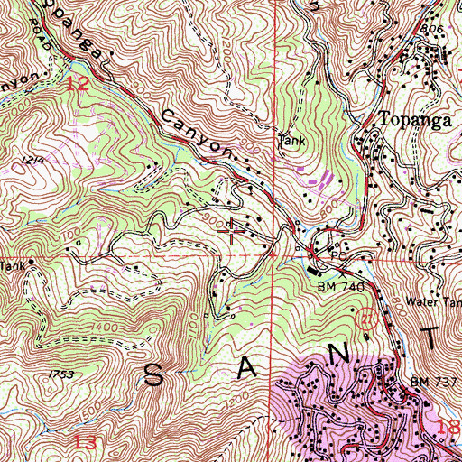 Topographic Map of Barton School (historical), CA