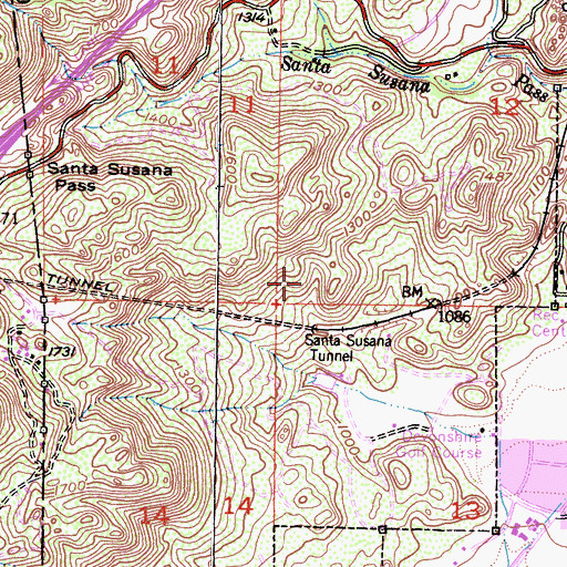 Topographic Map of Brandeis Ranch, CA