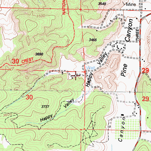 Topographic Map of Cole Ranch, CA