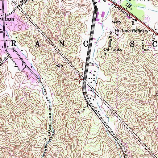 Topographic Map of Elayon, CA