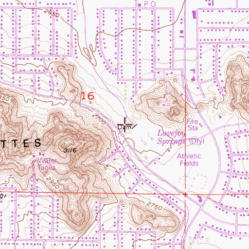 Topographic Map of Lovejoy Lake (historical), CA