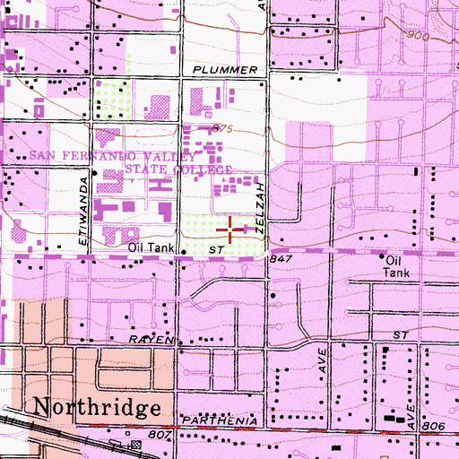 Topographic Map of Monterey Hall, CA