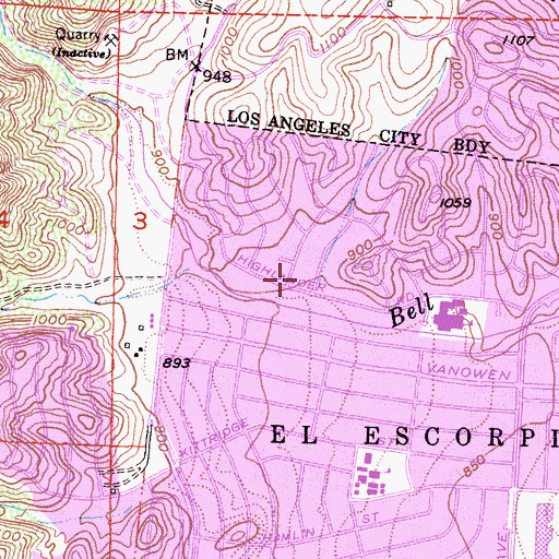 Topographic Map of Platt Ranch (historical), CA