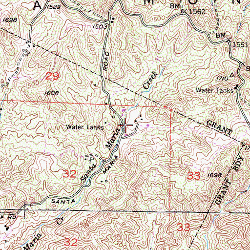 Topographic Map of Santa Maria, CA