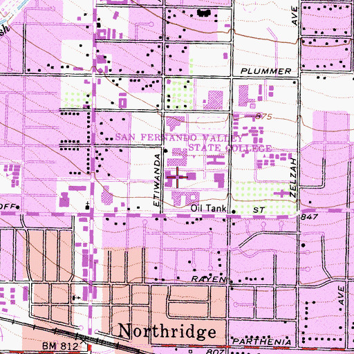 Topographic Map of South Library, CA