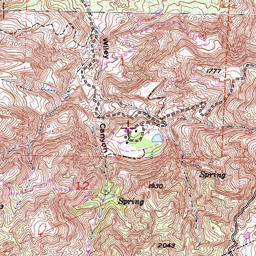 Topographic Map of Berrington Ranch, CA
