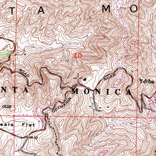 Topographic Map of Chamberlain Ranch, CA