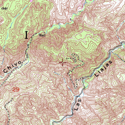 Topographic Map of Coquina Mine, CA