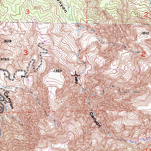 Topographic Map of Frey Ranch (historical), CA
