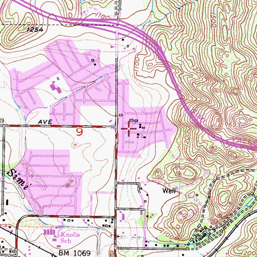 Topographic Map of Hall Ranch (historical), CA