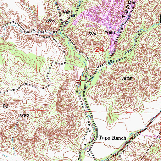 Topographic Map of Hog Canyon, CA