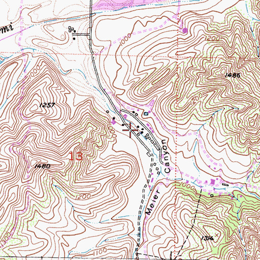 Topographic Map of Oak Park Ranch, CA