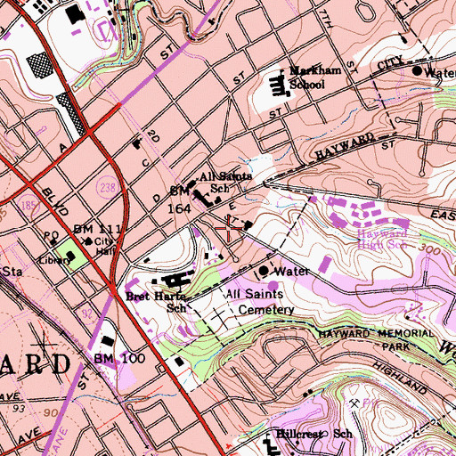 Topographic Map of The Church of Jesus Christ of Latter Day Saints, CA