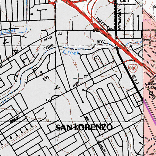 Topographic Map of The Church of Jesus Christ of Latter Day Saints, CA