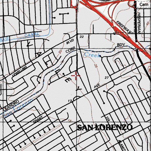 Topographic Map of First Christian Church, CA