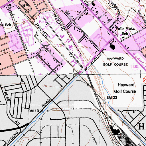 Topographic Map of Halvern, CA