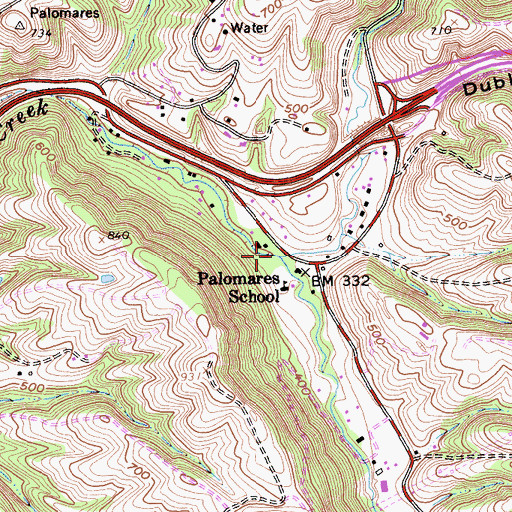 Topographic Map of Hollis Creek, CA