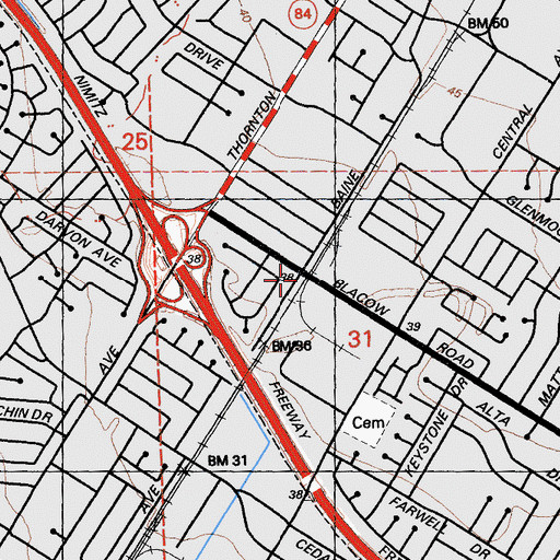 Topographic Map of Mattos, CA