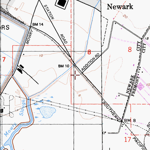 Topographic Map of Mawry (historical), CA