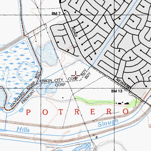 Topographic Map of Patterson Landing (historical), CA