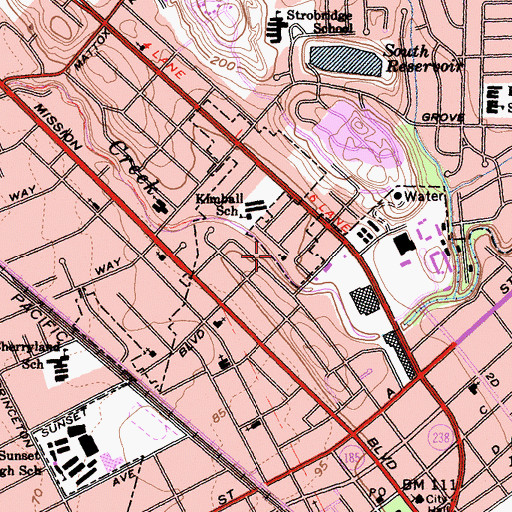 Topographic Map of Pentecostal Church, CA