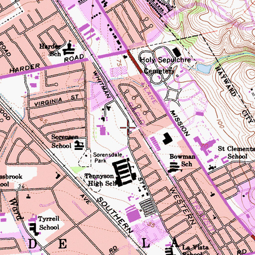 Topographic Map of Sorenson, CA