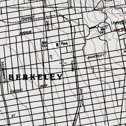 Topographic Map of Boones University School, CA