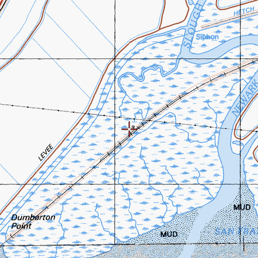 Topographic Map of Dumbarton (historical), CA