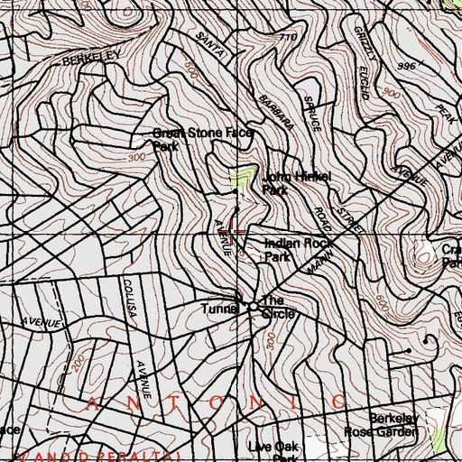 Topographic Map of Mortar Rock Park, CA