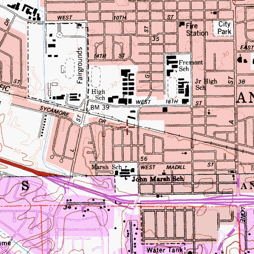 Topographic Map of Empire (historical), CA
