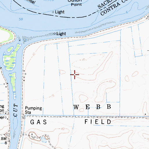 Topographic Map of Fishermans Slough (historical), CA
