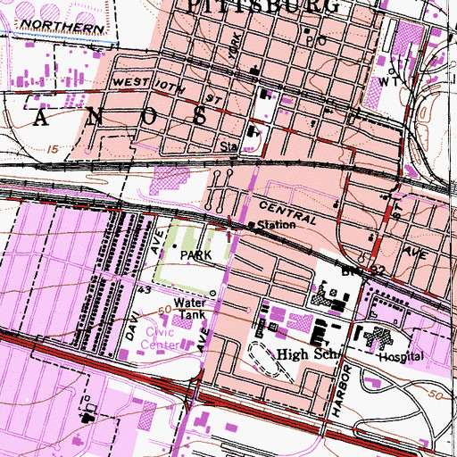 Topographic Map of Pittsburgh Station, CA