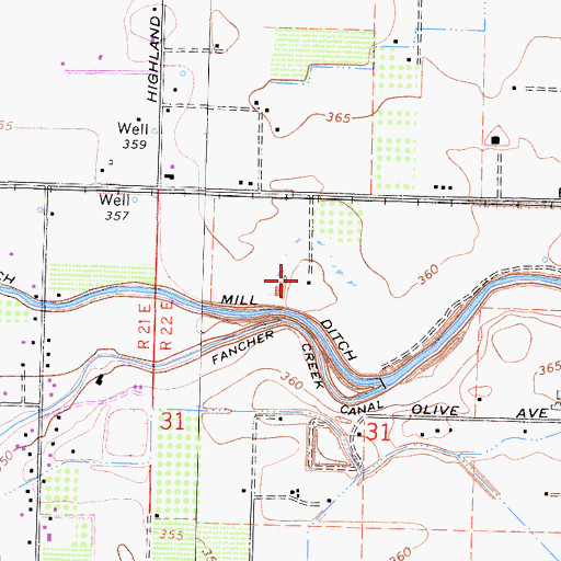 Topographic Map of Blasinger Ranch, CA