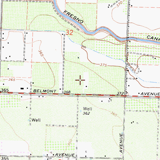 Topographic Map of Fancher Ranch, CA