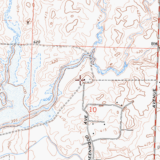 Topographic Map of Redbank Ranch, CA